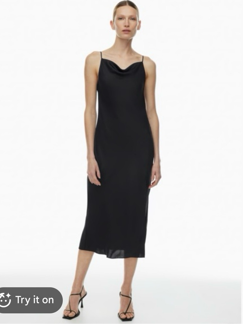 Aritzia Babaton Fonda satin dress black size M